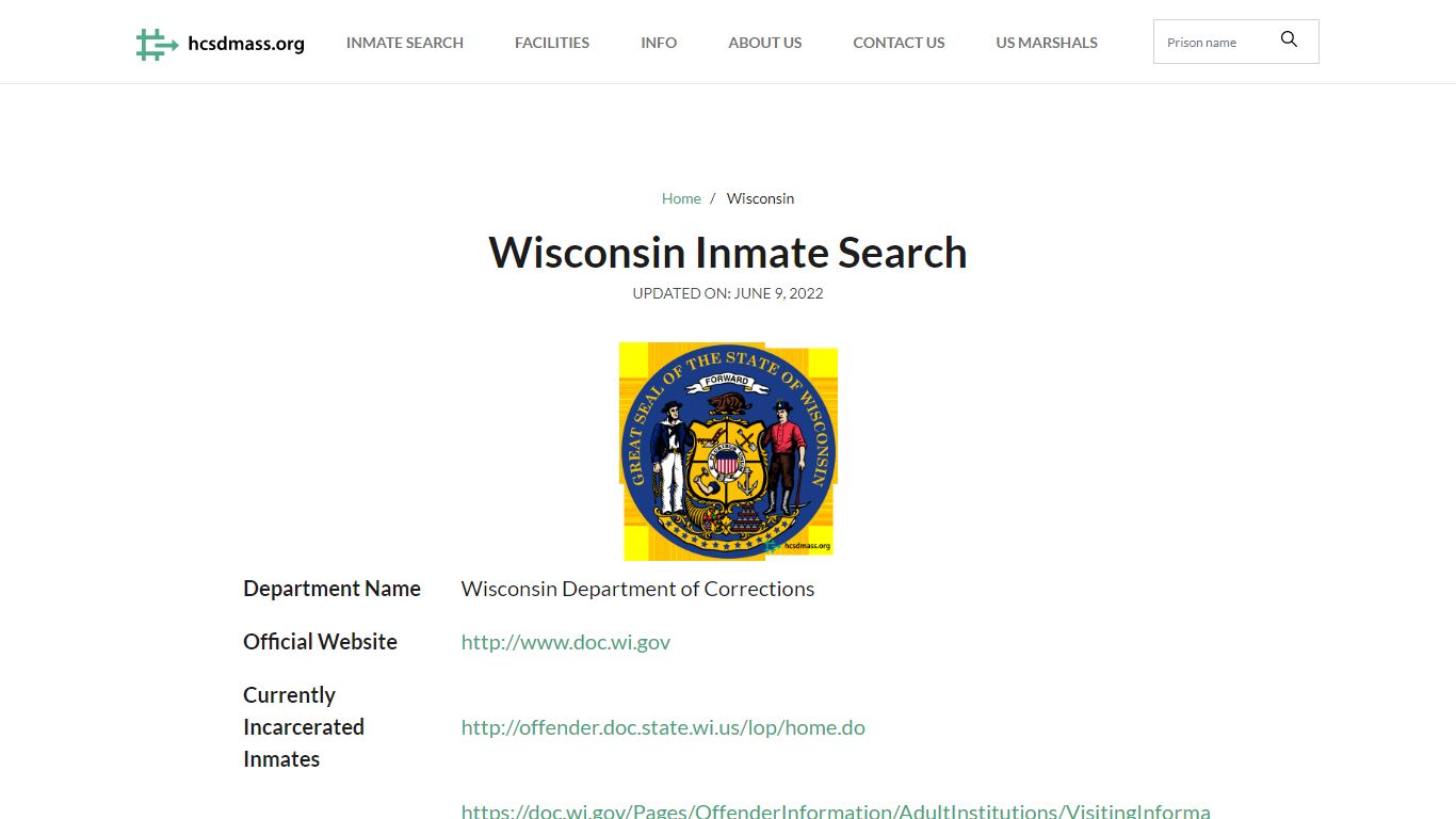 Wisconsin Inmate Search – Wisconsin Department of ...